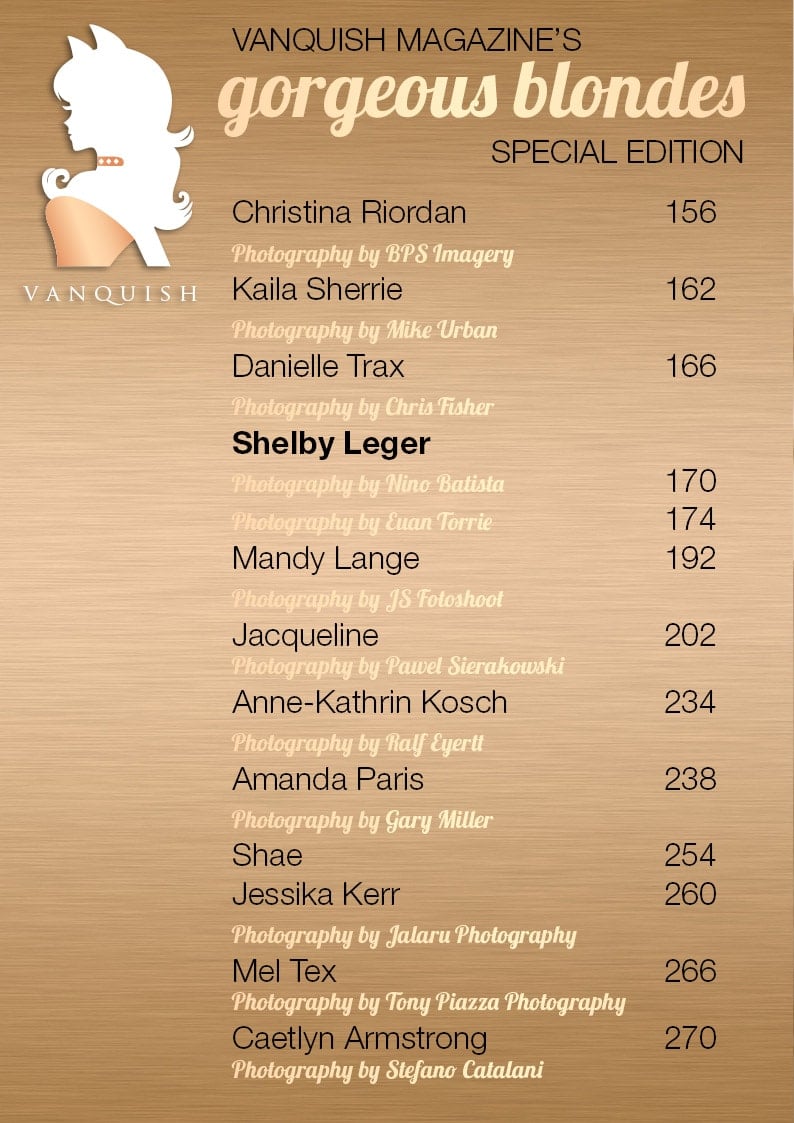 Vanquish Magazine - Gorgeous Blondes - Shelby Leger - Book