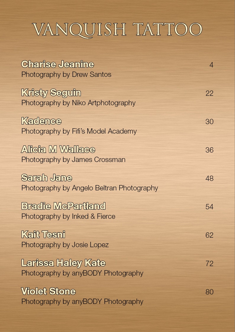 Vanquish Tattoo Magazine - March 2016 - Charise Jeanine